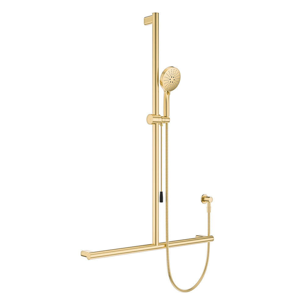 Fienza Care Inverted Tbar Rail Shower Set With Push/Pull Slider * *, Urban Brass