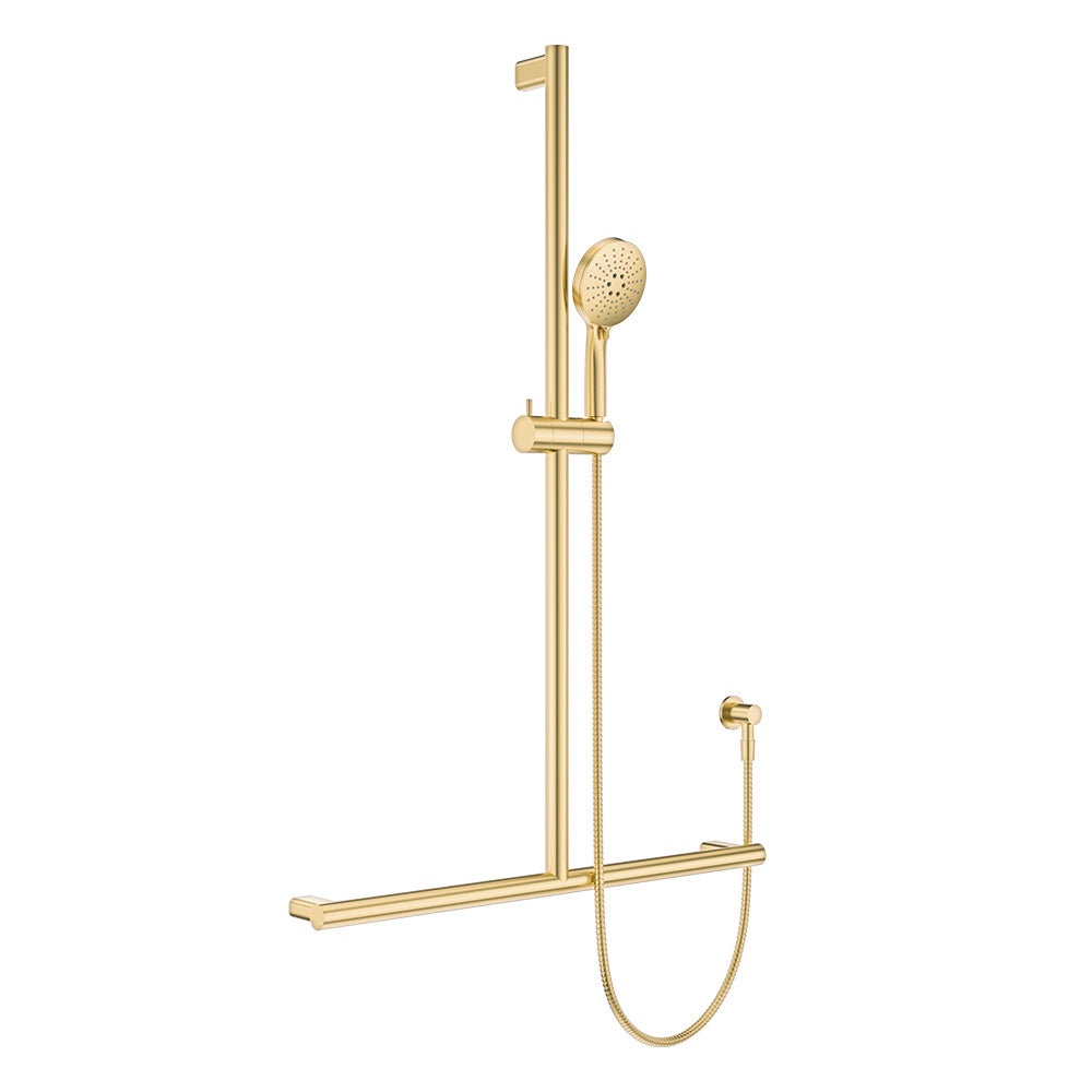 Fienza Care Inverted T Bar Rail Shower Set, Urban Brass