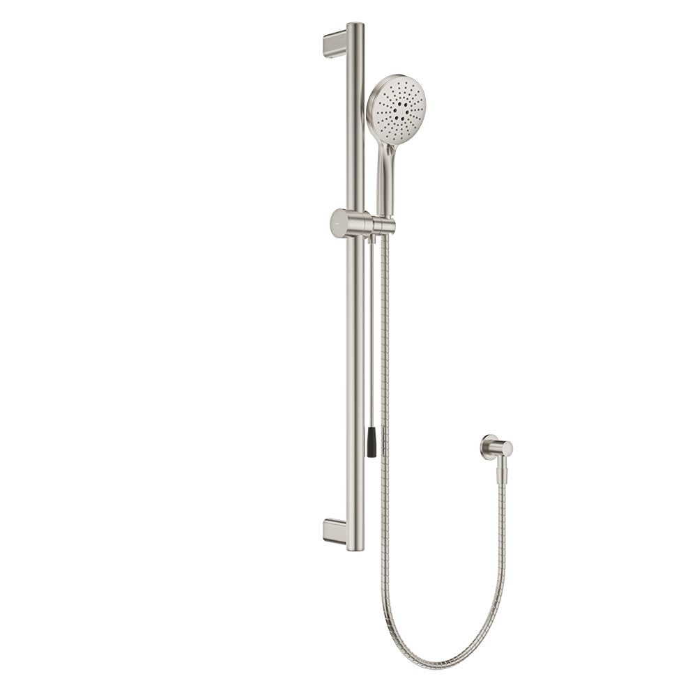 Fienza Care 900mm Rail Shower Set With Push/Pull Slider * *, Brushed Nickel