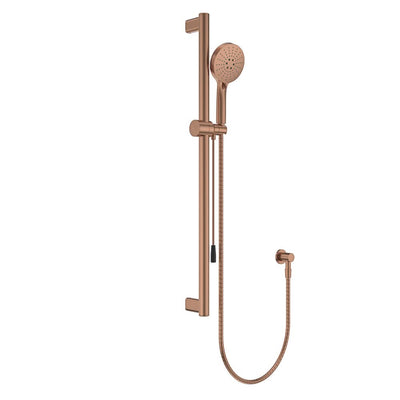 Fienza Care 900mm Rail Shower Set With Push/Pull Slider * *, Brushed Copper