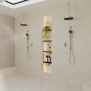 Fienza Kuro Round Rail Shower, Brushed Nickel