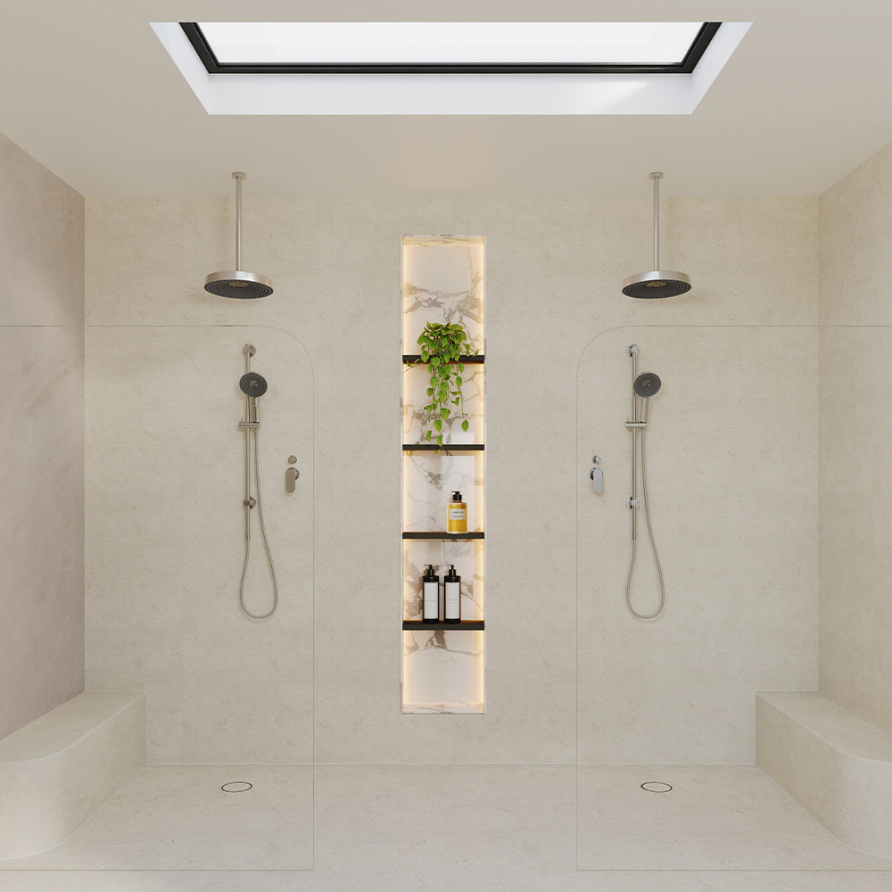 Fienza Kuro Round Rail Shower, Brushed Nickel