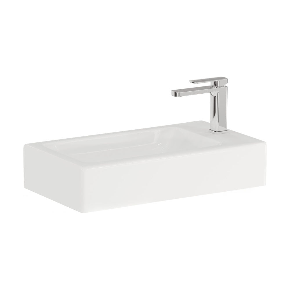 Fienza Ralph 450mm Basin Top Only with Overflow 1TH, Gloss White