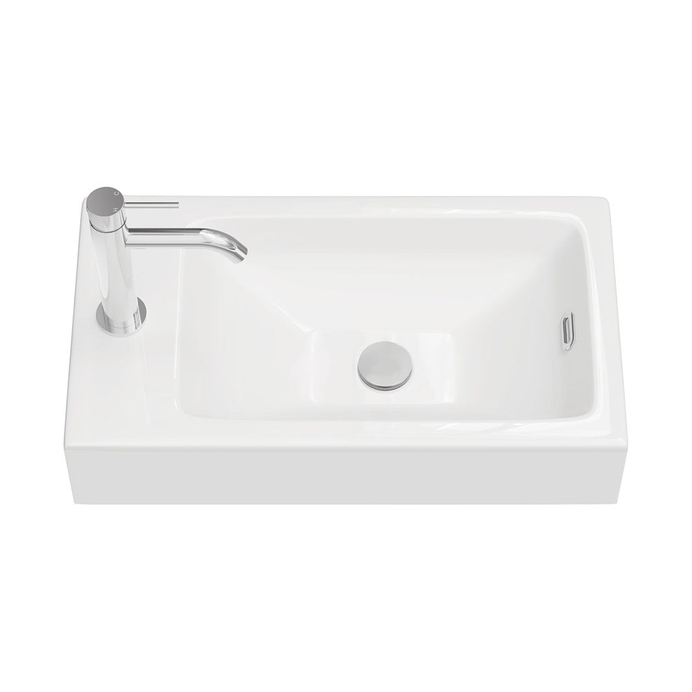 Fienza Ralph 450mm Basin Top Only with Overflow 1TH, Gloss White