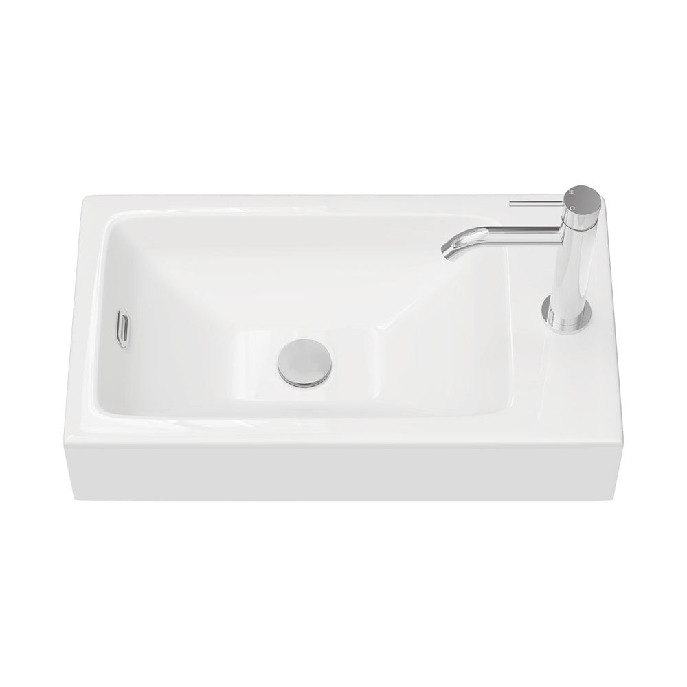 Fienza Ralph 450mm Basin Top Only with Overflow 1TH, Gloss White