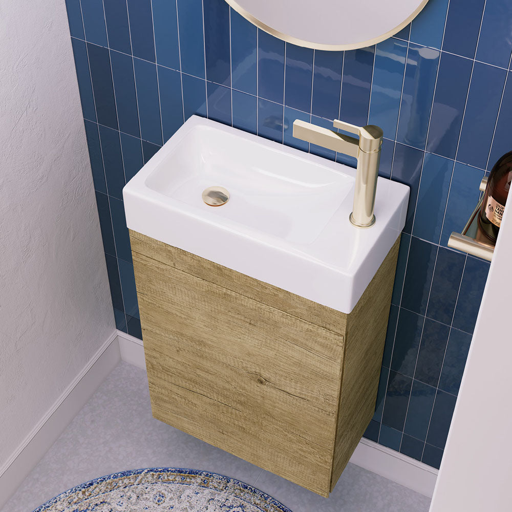 Fienza Ralph 450mm Basin Top Only with Overflow 1TH, Gloss White