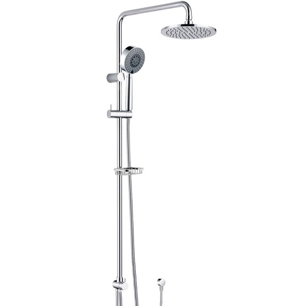 Fienza Michelle Multifunction Twin Rail Shower With Soap Basket, Chrome