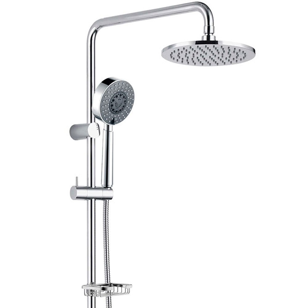 Fienza Michelle Multifunction Twin Rail Shower With Soap Basket, Chrome