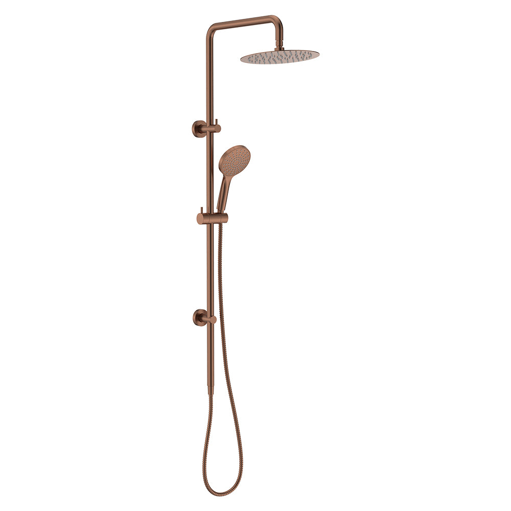 Fienza Kaya Twin Rail Shower, Brushed Copper