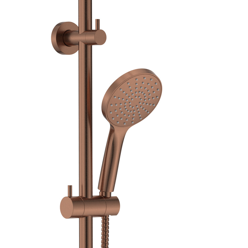 Fienza Kaya Twin Rail Shower, Brushed Copper