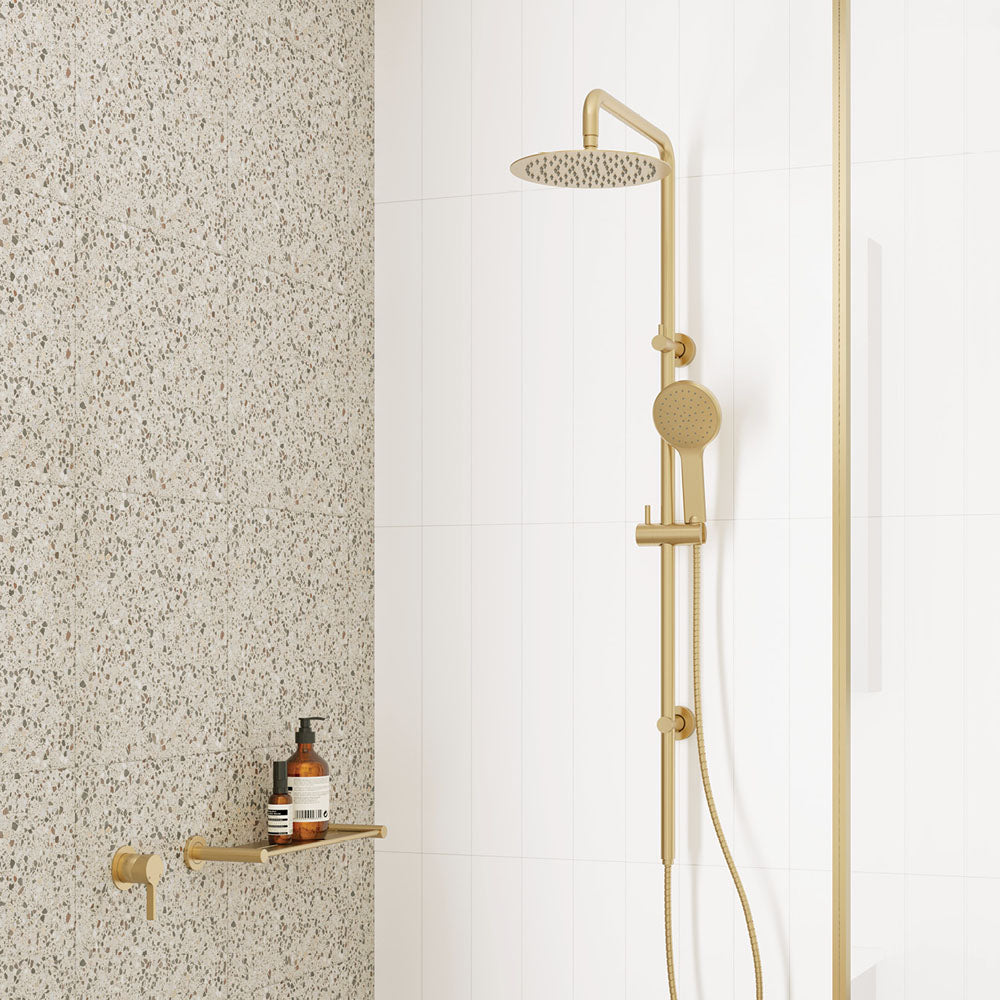 Fienza Kaya/Hustle Twin Rail Shower, Urban Brass