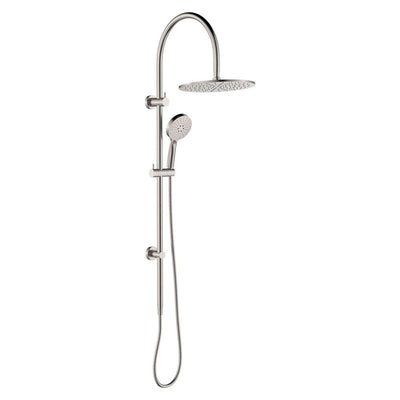 Fienza Empire Slim Curved Twin Shower, Brushed Nickel