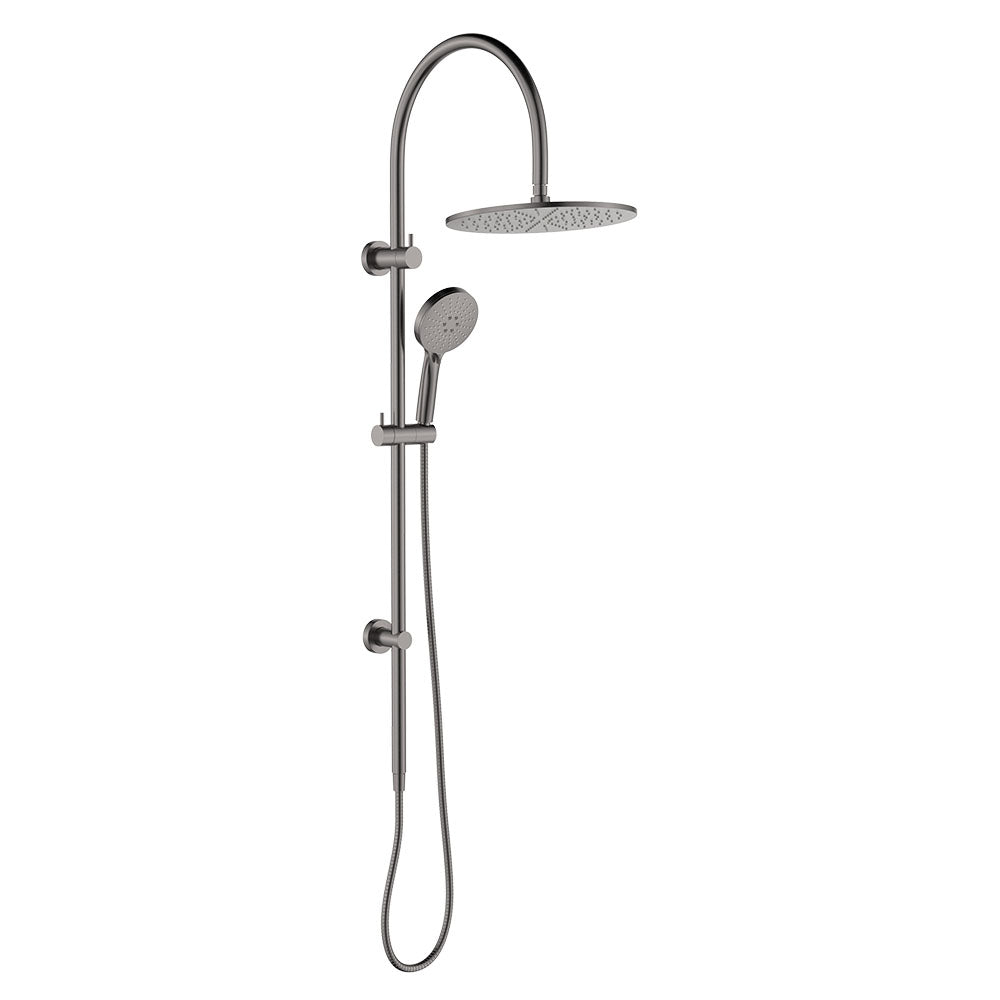 Fienza Empire Slim Curved Twin Shower, Gun Metal