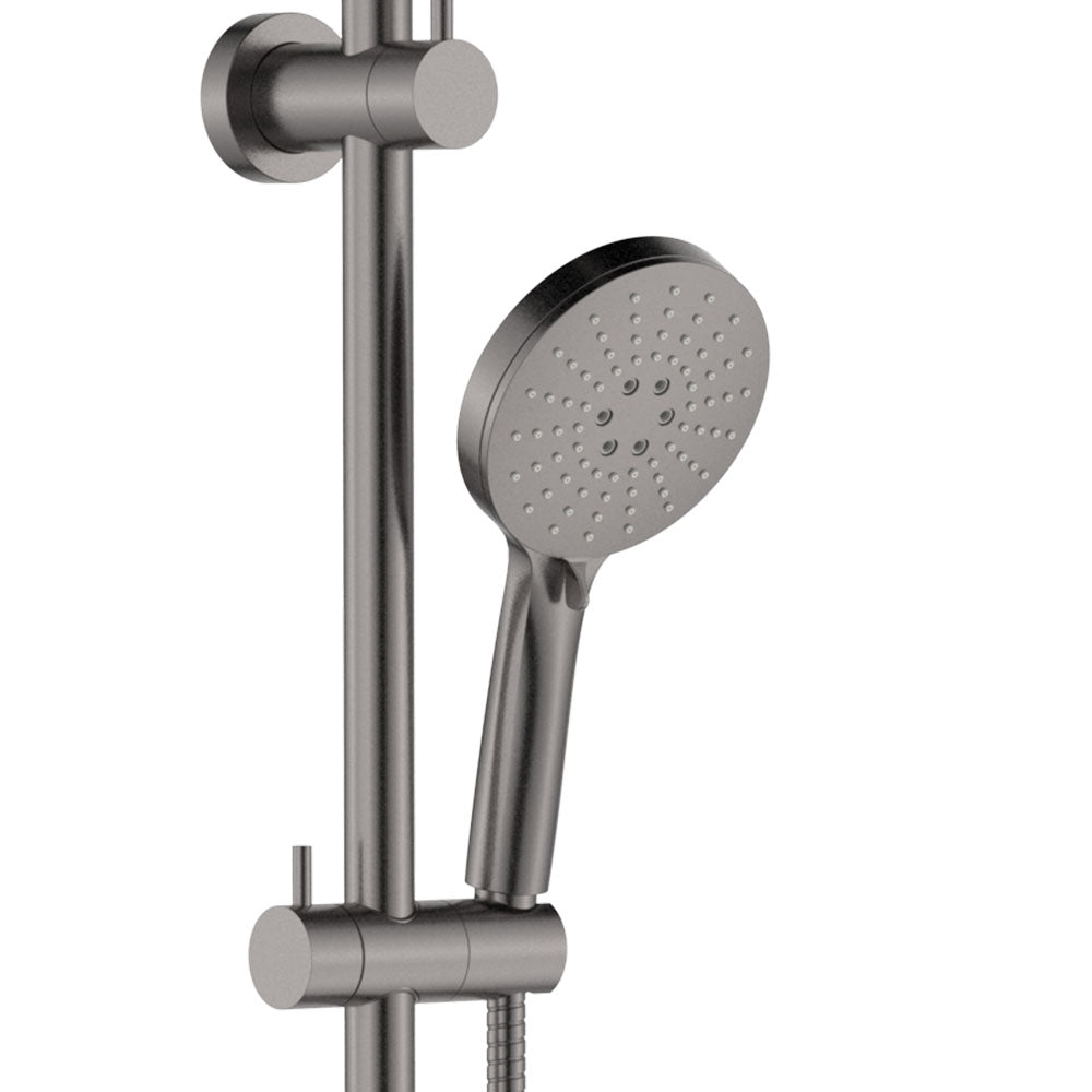 Fienza Empire Slim Curved Twin Shower, Gun Metal