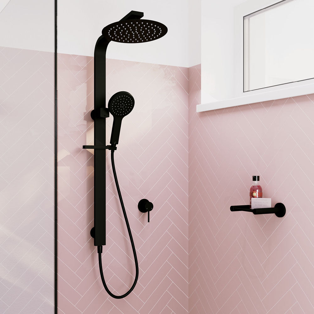 Fienza Kaya Deluxe Twin Shower, Matte Black