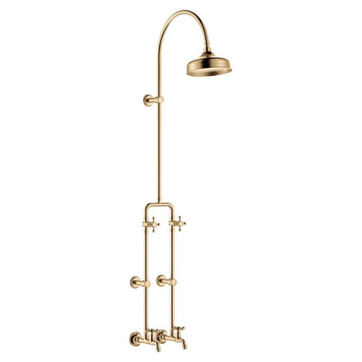 Fienza Lillian Exposed Shower And Bath Set With Cross Handles, Urban Brass