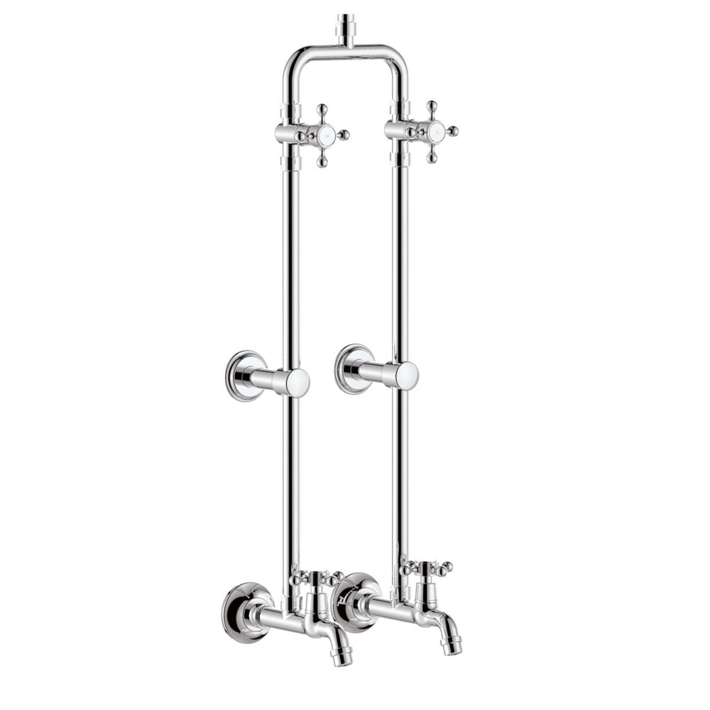 Fienza Lillian Exposed Shower And Bath Set With Cross Handles, Chrome