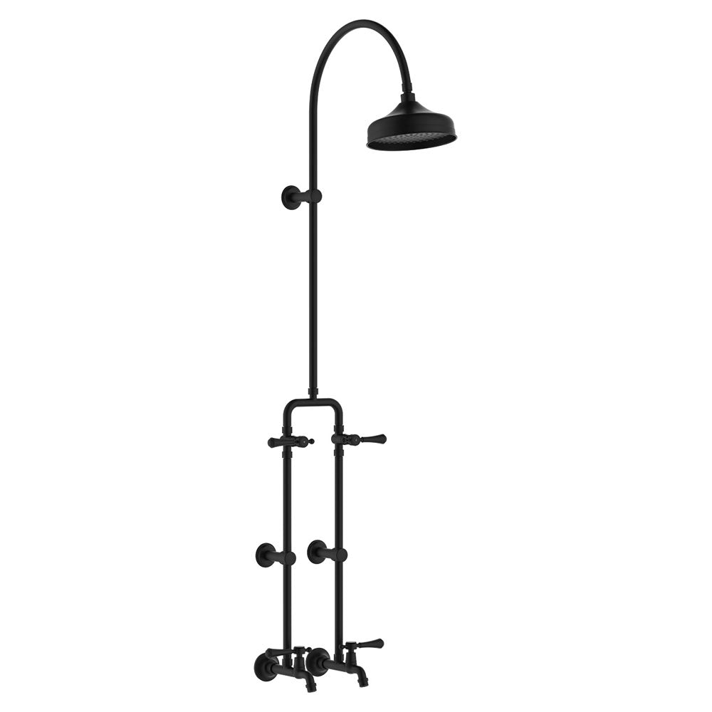 Fienza Lillian Exposed Shower And Bath Set With Lever Handles, Matte Black