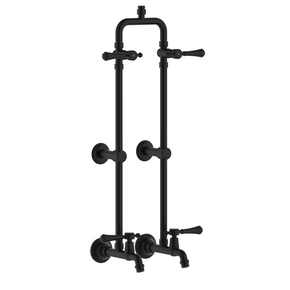 Fienza Lillian Exposed Shower And Bath Set With Lever Handles, Matte Black