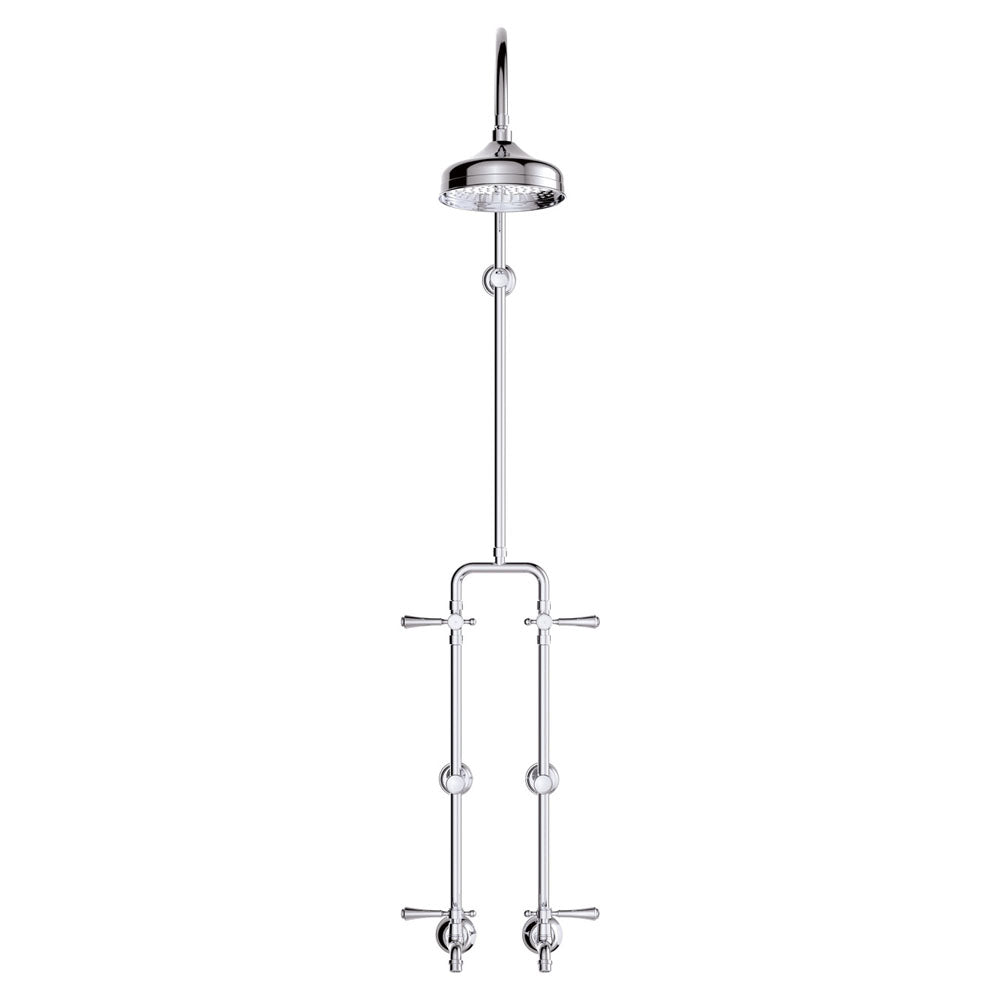 Fienza Lillian Exposed Shower And Bath Set With Lever Handles, Chrome