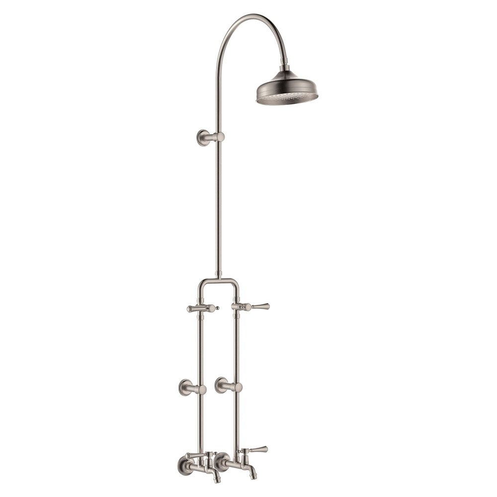 Fienza Lillian Exposed Shower And Bath Set With Lever Handles, Brushed Nickel