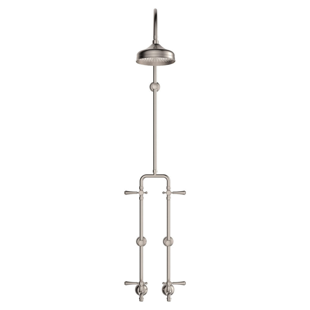 Fienza Lillian Exposed Shower And Bath Set With Lever Handles, Brushed Nickel