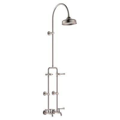 Fienza Lillian Exposed Shower And Bath Set With Lever Handles, Brushed Nickel