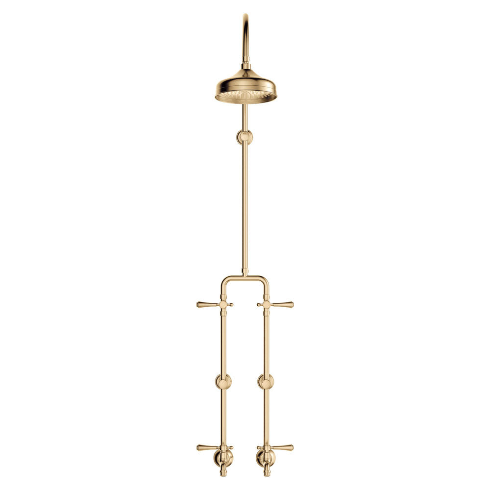 Fienza Lillian Exposed Shower And Bath Set With Lever Handles, Urban Brass