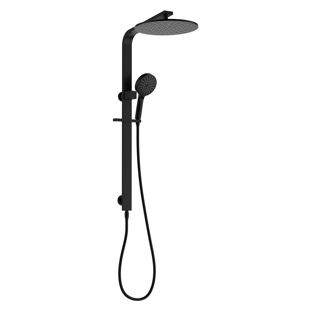Fienza Empire Slim Deluxe Twin Shower, Matte Black