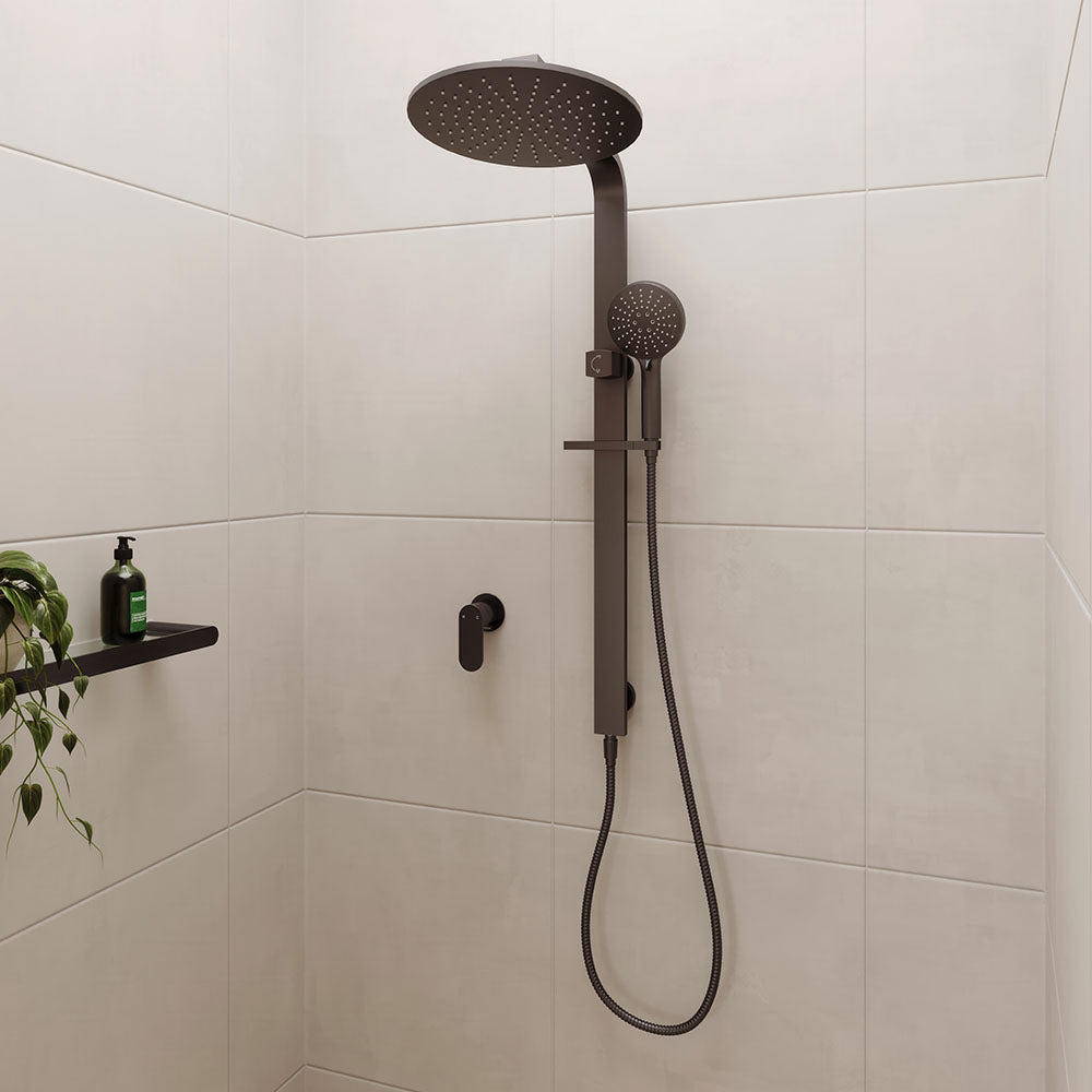 Fienza Empire Slim Deluxe Twin Shower, Gun Metal