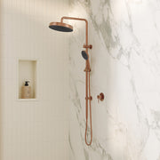 Fienza Kuro Round Twin Shower Set, Brushed Copper