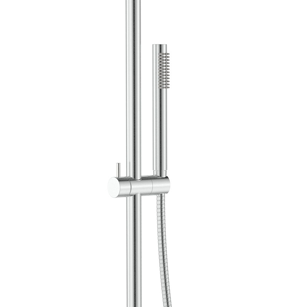 Fienza Kaya Outdoor Twin Shower Set Wall Mounted Inc Mixer 300mm Showerhead, Brushed Stainless Steel