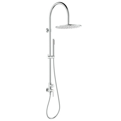 Fienza Kaya Outdoor Twin Shower Set Wall Mounted Inc Mixer 300mm Showerhead, Brushed Stainless Steel
