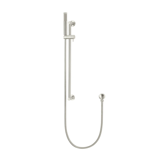 Meir Round Hand Shower on Rail Column, Brushed Nickel
