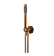 Meir Round Hand Shower on Fixed Bracket, Lustre Bronze