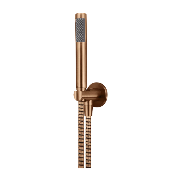 Meir Round Hand Shower on Fixed Bracket, Lustre Bronze