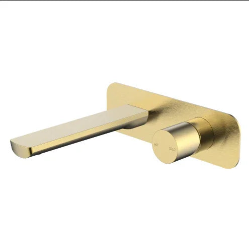 Millennium Finesa Wall Basin Mixer, Modern Brass