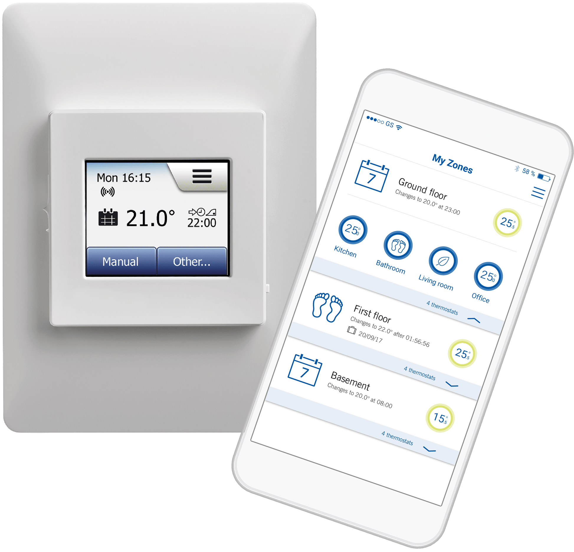 Thermogroup Thermotouch White Wi-Fi Touchscreen Thermostat 16A Max Load