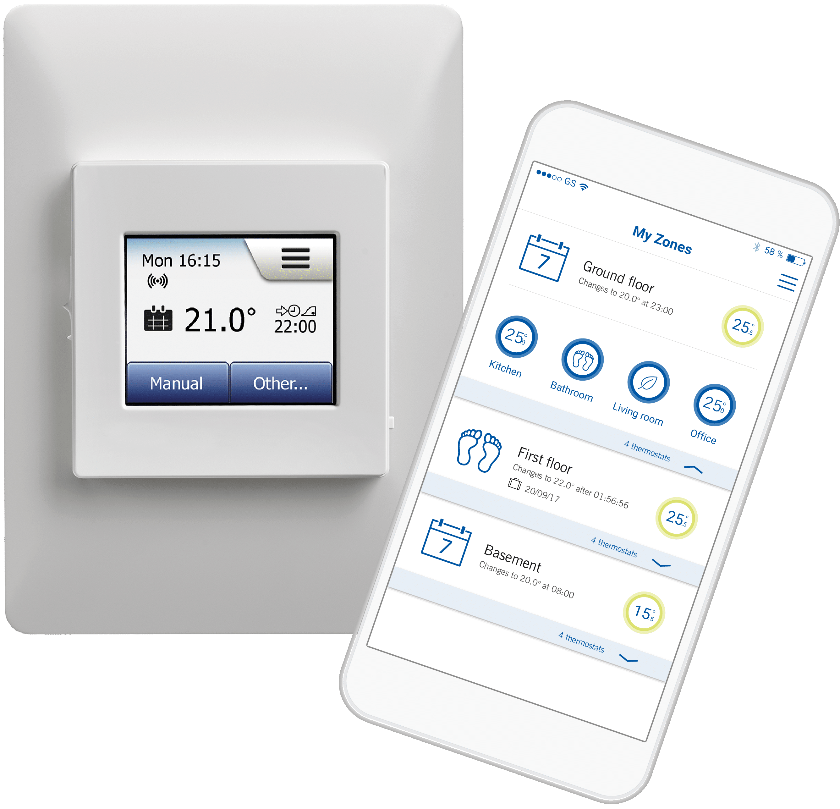 Thermogroup Thermotouch White Wi-Fi Touchscreen Thermostat 16A Max Load