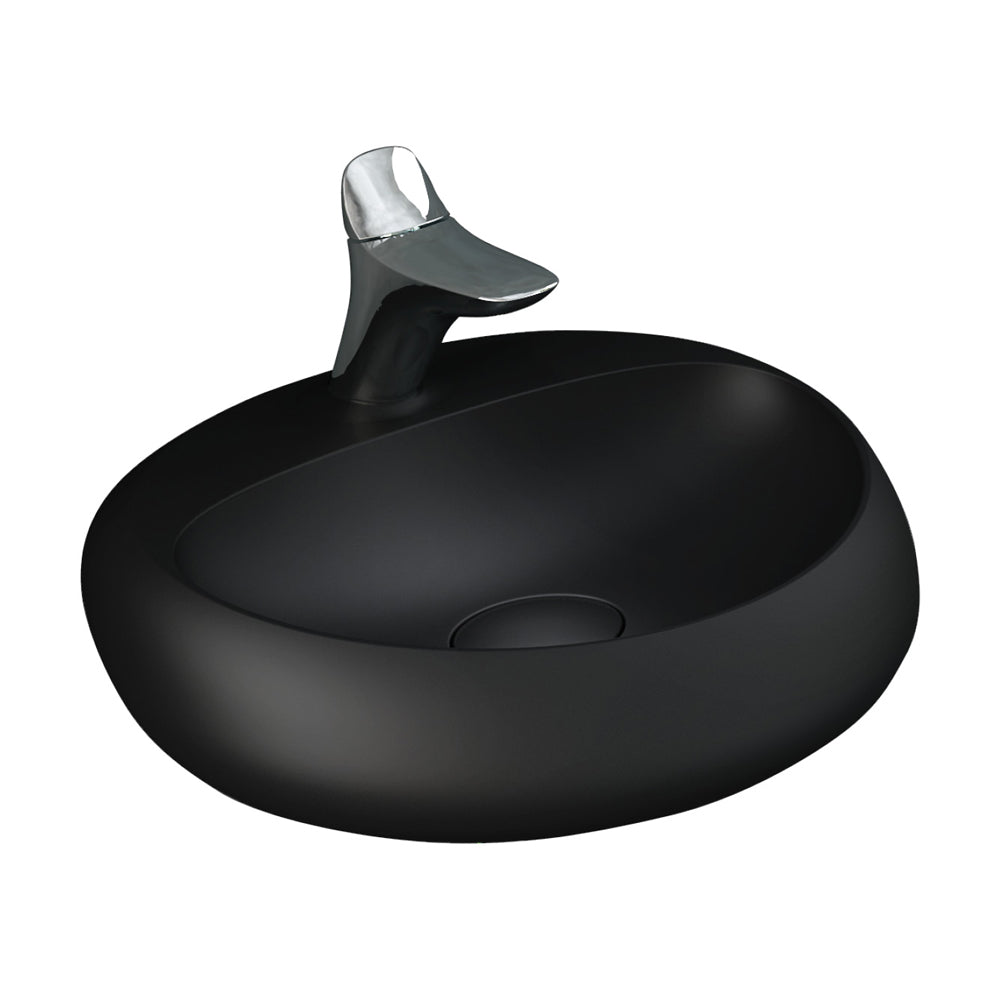 Fienza RAK Cloud Wall Hung Basin 1TH 550 x 426 x 150mm No Overflow, Matte Black