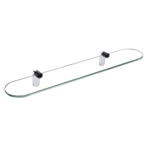 Millennium Akemi Glass Shelf, Matte Black & Chrome