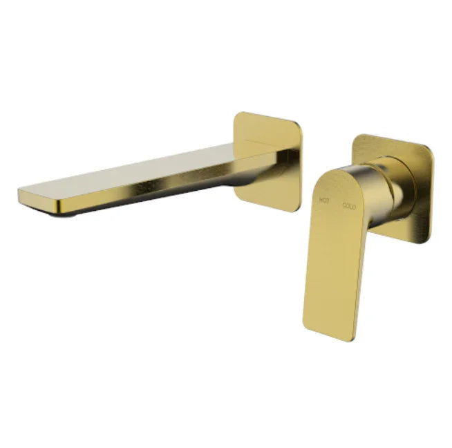 Millennium Jenex Wall Basin Mixer, Modern Brass