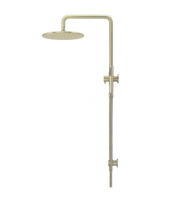 Meir Round Combination Shower Rail, 300mm Rose, Single Function Hand Shower, Tiger Bronze