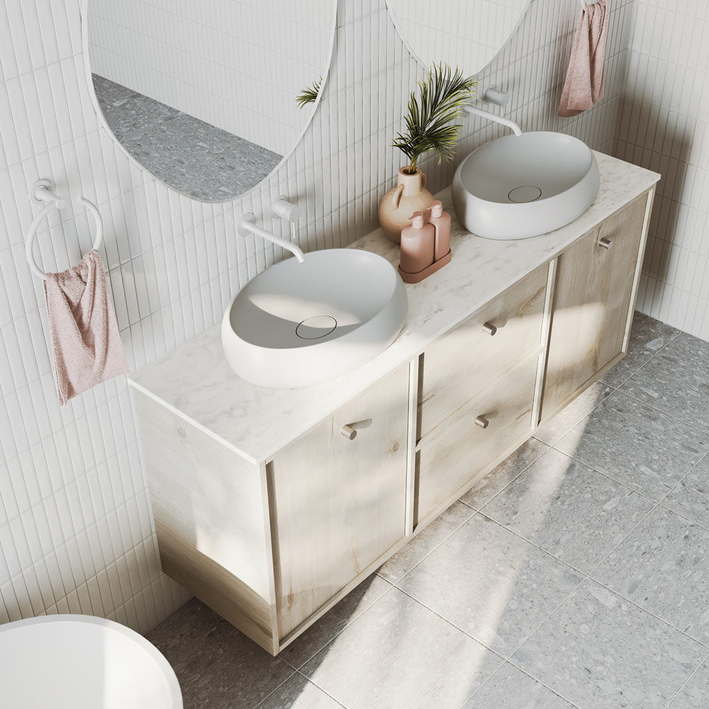 Fienza RAK Cloud Above Counter Basin NTH 580 x 400mm No Overflow, Matte White