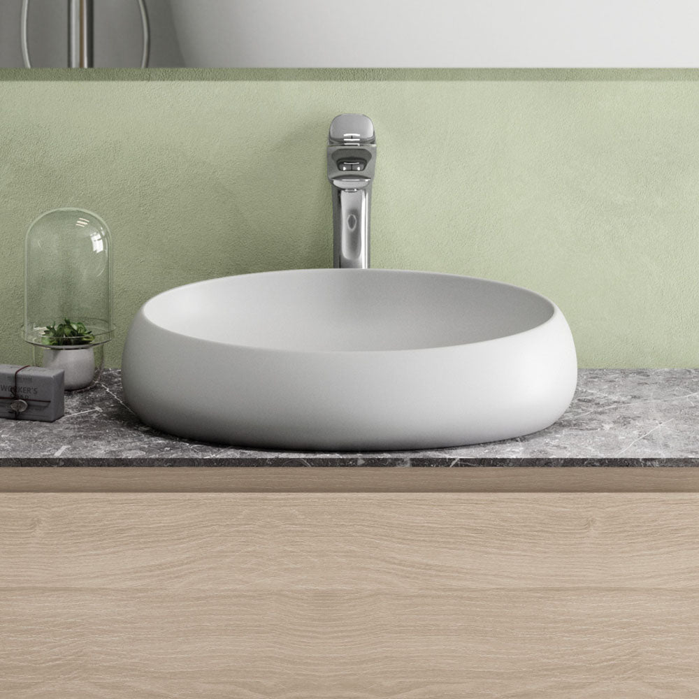Fienza RAK Cloud Above Counter Basin NTH 580 x 400mm No Overflow, Matte White