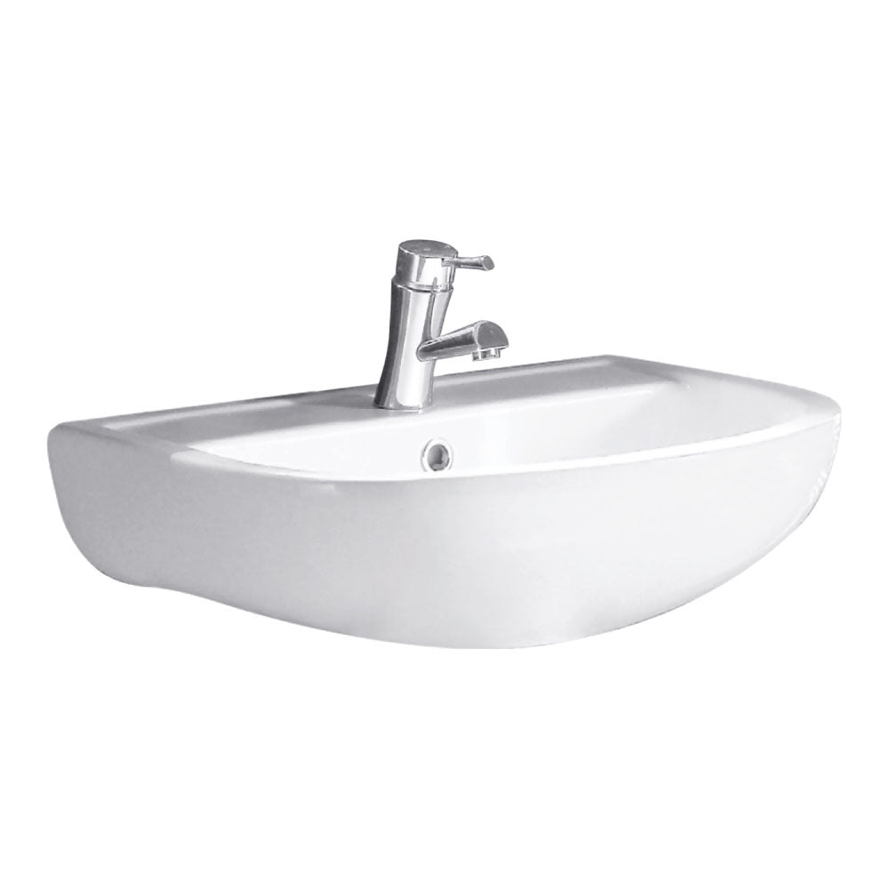 Fienza Compact Wall Basin 550 1TH, Gloss White