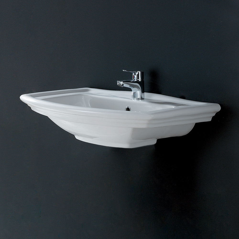 Fienza Washington Wall Basin 560 1TH, Gloss White