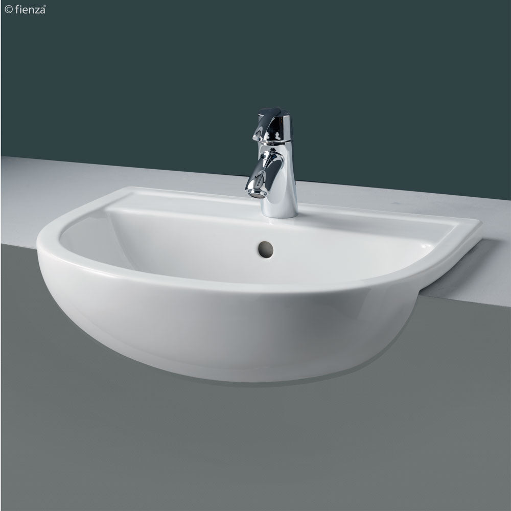 Fienza Compact Semi-Recessed 550 1TH, Gloss White