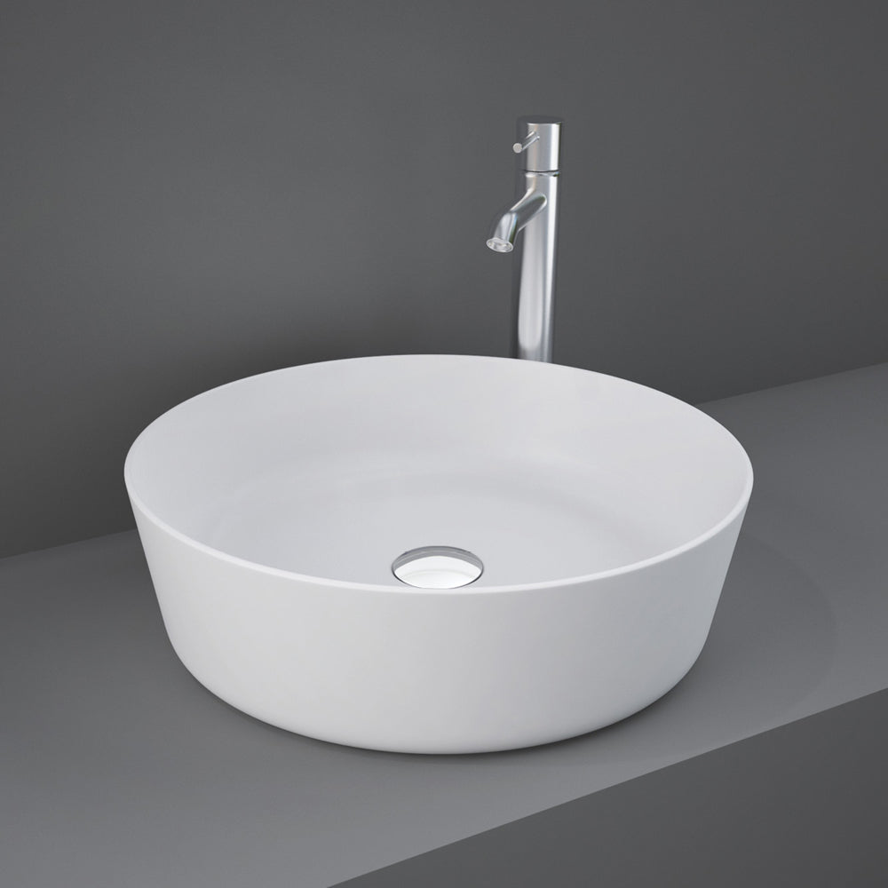 Fienza RAK Feeling Above Counter Round 420mm No Overflow, Alpine Gloss White