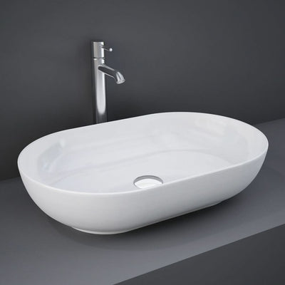 Fienza RAK Feeling Above Counter Oval Basin 550 x 350mm No Overflow, Alpine Gloss White